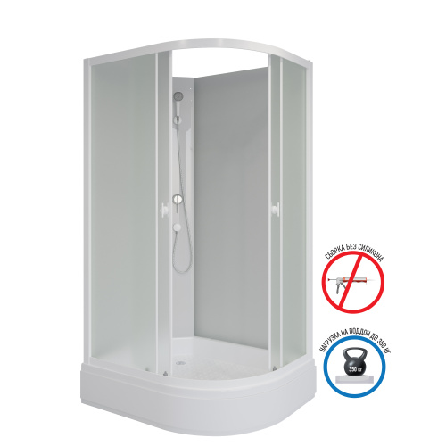 Душевая кабина Niagara Promo P90/80/26L/MT/BK 90х80 асимметричная без крыши ориентация левая